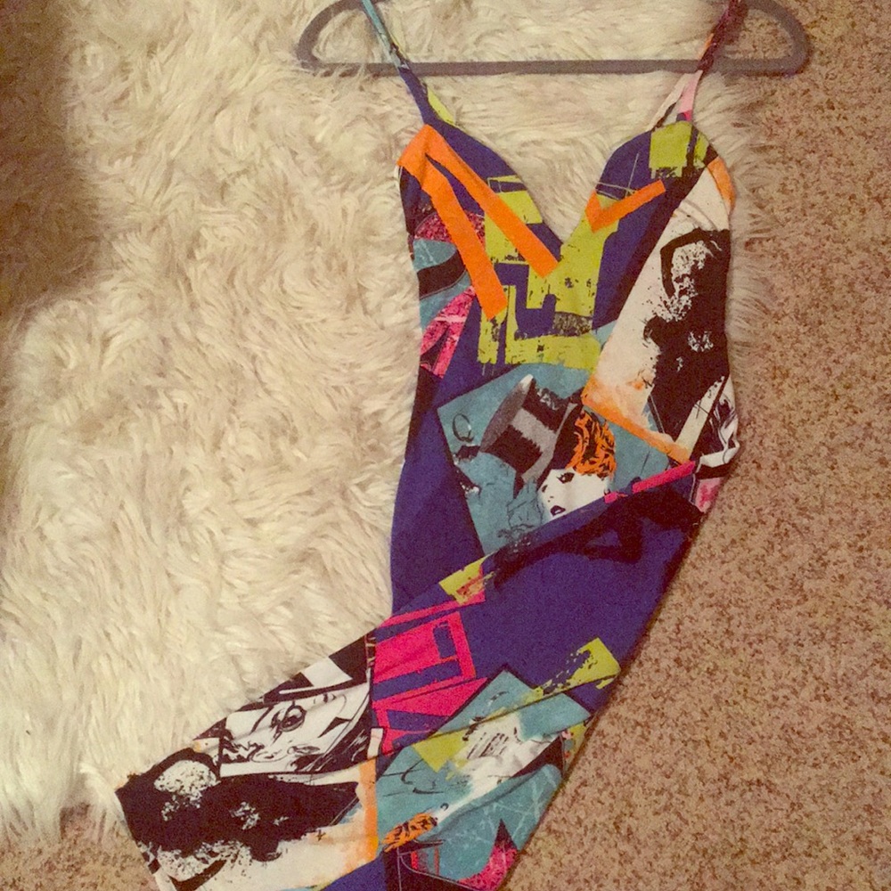 Stretch fit print dress